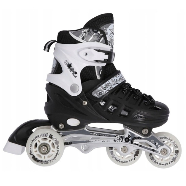 Inline brusle A-l, Nils Extreme 4 v 1, NH10905, velikost (M) 35-38, barva černobílá