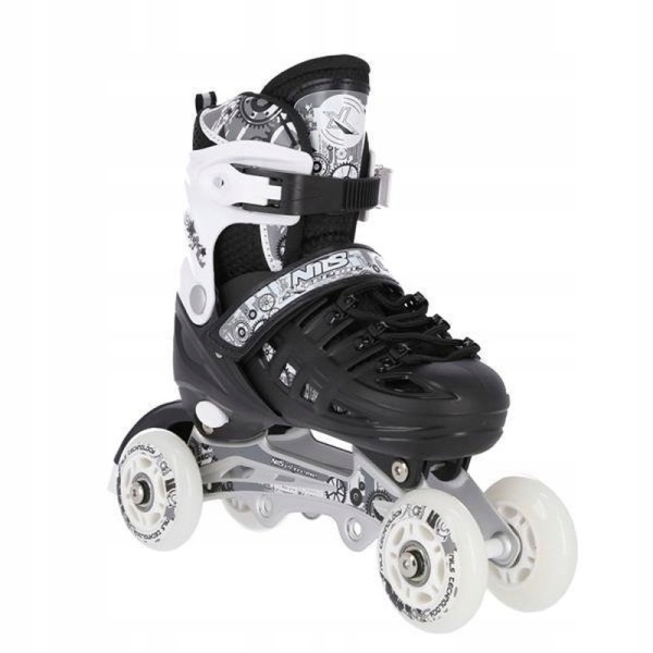 Inline brusle A-l, Nils Extreme 4 v 1, NH10905, velikost (M) 35-38, barva černobílá