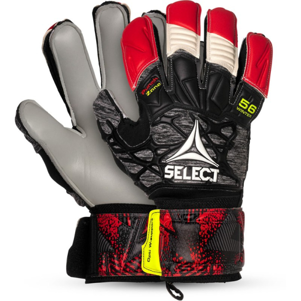 Select 56 Zimní brankářské rukavice Flat Cut, velikost 8,5, černo-červené