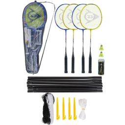 Dunlop Nitro Star SSX 1.0 badmintonová sada pro 4 hráče (4 rakety + 2 člunky + tyčky + mřížka)