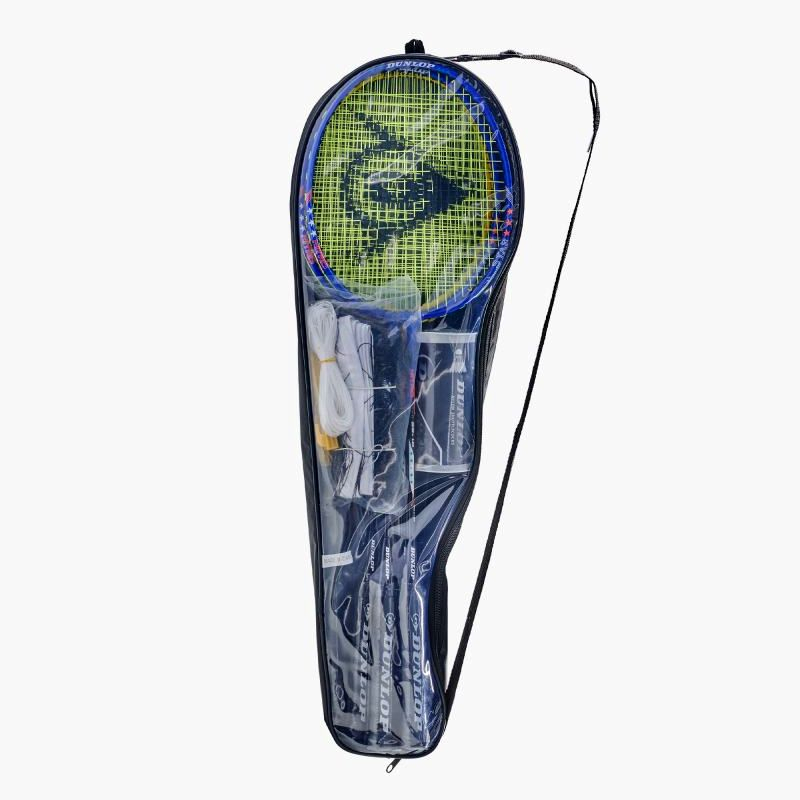 Dunlop Nitro Star SSX 1.0 badmintonová sada pro 4 hráče (4 rakety + 2 člunky + tyčky + mřížka)