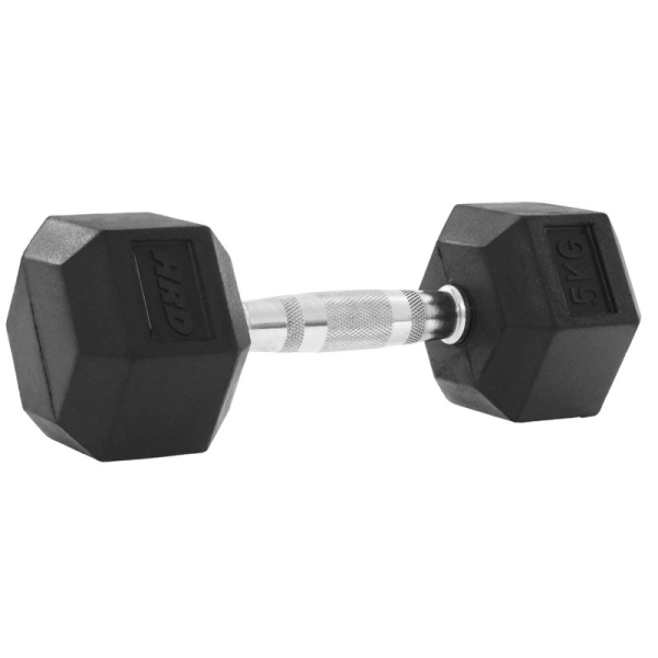 Beltor HRD System Line Hex litinová gumová činka 5 kg Beltor HRD System Line Hex litinová gumová činka 5 kg
