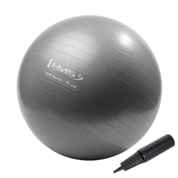 Gymnastický míč HMS 75 cm, šedá barva Gymnastický míč HMS 75 cm, šedá barva