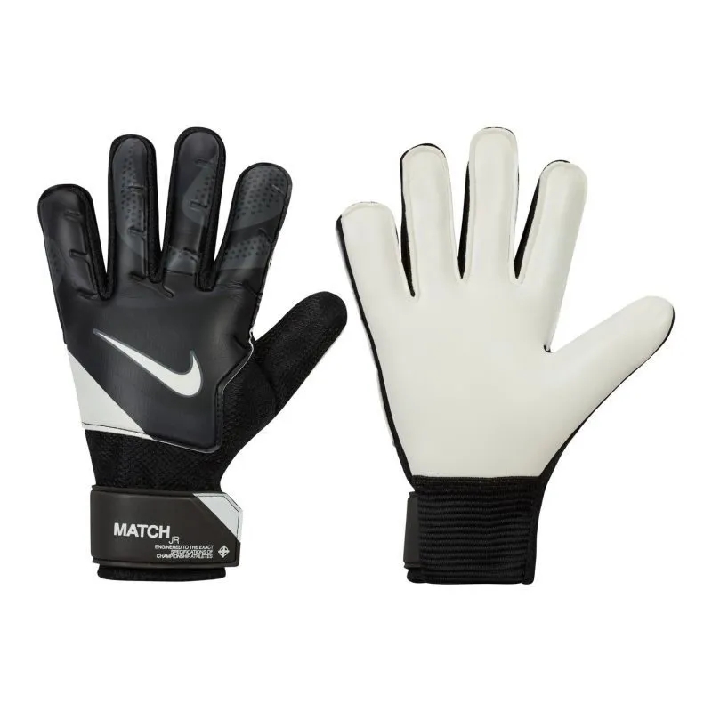 Brankářské rukavice Nike GK Match JR, černá, šedá a bílá barva