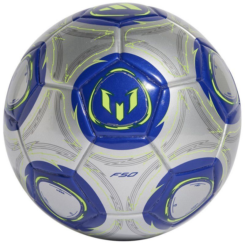 Fotbalový míč Adidas Messi F50, velikost mini, šedomodrá barva, řecká barva