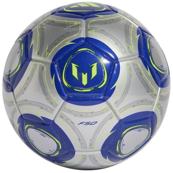 Fotbalový míč Adidas Messi F50, velikost mini, šedomodrá barva, řecká barva