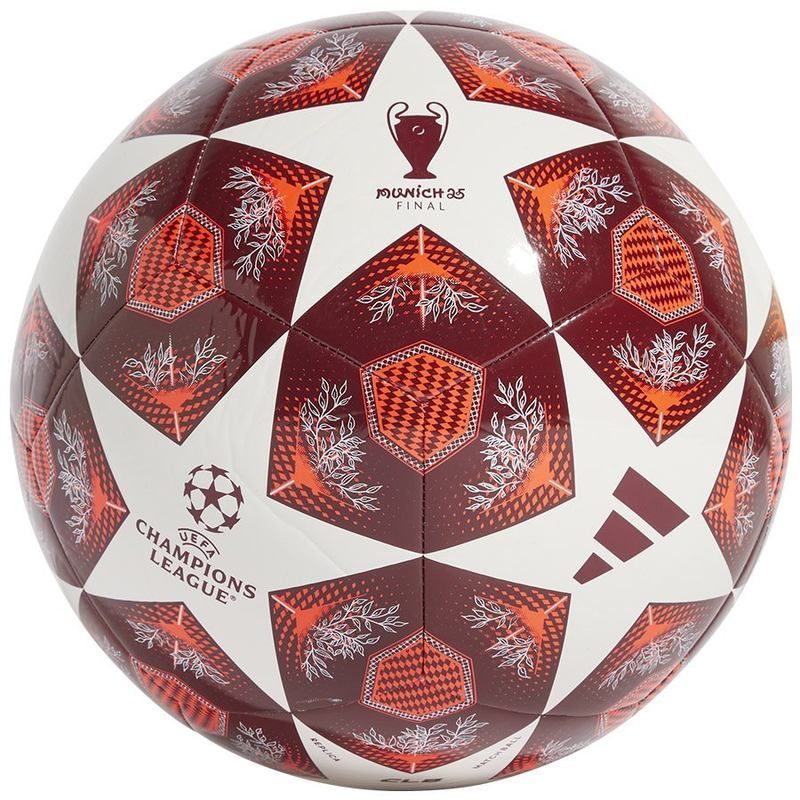 Adidas UCL Klubový fotbalový míč, červený a bílý